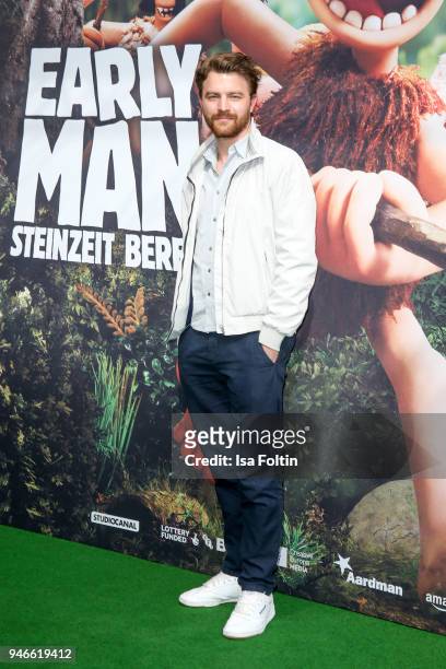 German actor Friedrich Muecke during the 'Early Man - Steinzeit Bereit' premiere at Kino in der Kulturbrauerei on April 15, 2018 in Berlin, Germany.