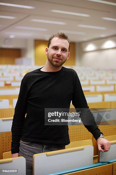 Juergen Troissner, a student at Johann Wolfgang Goethe Universitaet, poses in Frankfurt, Germany, on Thursday, November 16, 2006. A push to match the...