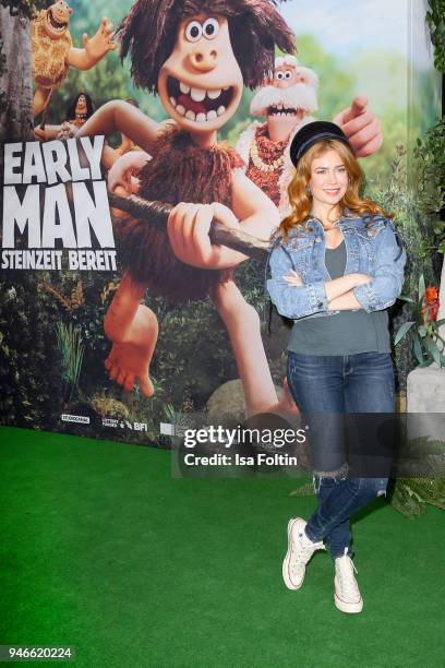 German presenter and model Palina Rojinski during the 'Early Man - Steinzeit Bereit' premiere at Kino in der Kulturbrauerei on April 15, 2018 in...