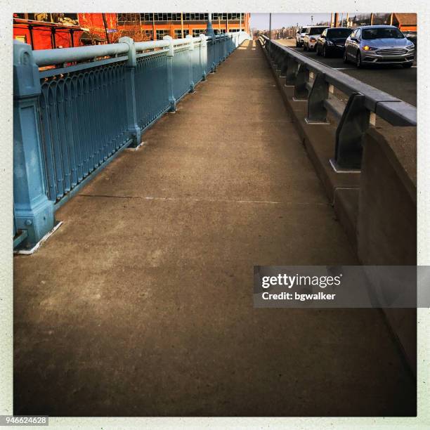 sidewalk on 31st street bridge in pittsburgh - pittsburgh bridge stock pictures, royalty-free photos & images