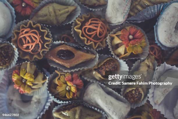 assortment of homemade oriental pastry - algeria stock pictures, royalty-free photos & images