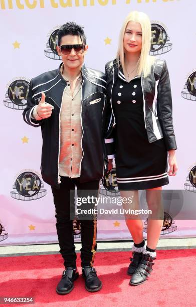 Actor Corey Feldman and his wife model Courtney Anne Mitchell attend the 3rd Annual Young Entertainer Awards at The Globe Theatre on April 15, 2018...