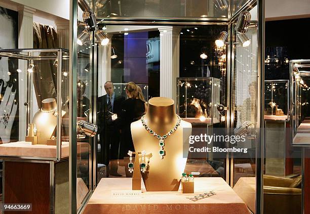 Designer jewelry by David Morris is displayed at the Russian Millionaire fair, in Moscow, Russia, on Friday, Nov. 23, 2007. The third annual fair...