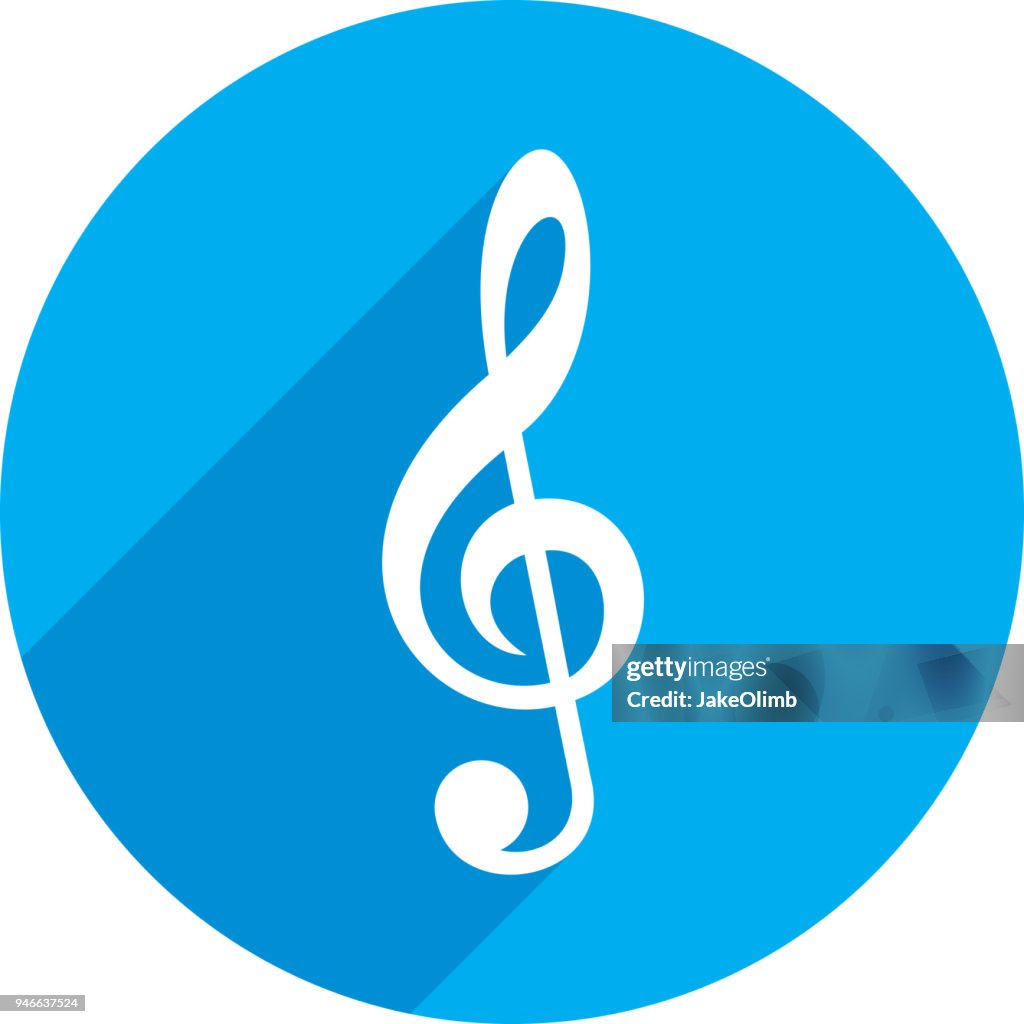 Treble Clef Icon Silhouette