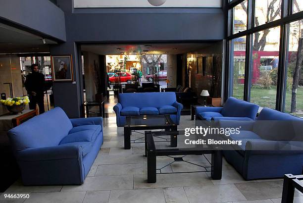 The lobby of the Aconcagua Hotel in Mendoza, Argentina, on July 24, 2007. Theodore Roxford, also known as Edward Pastorini, stayed at this hotel from...