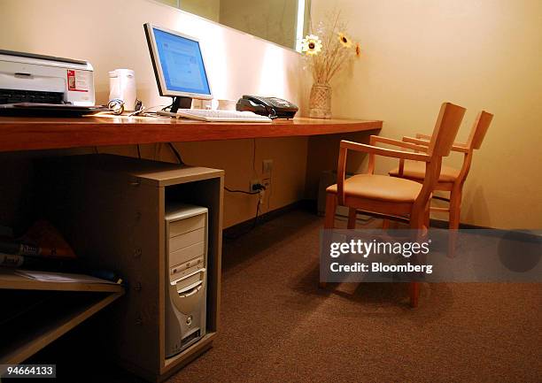 The business center of the Aconcagua Hotel in Mendoza, Argentina, on July 25, 2007. Theodore Roxford, also known as Edward Pastorini, stayed at this...