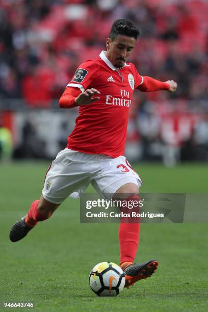 Benfica defender Andre Almeida from Portugal during the Portuguese Primeira Liga match between SL Benfica and FC Porto at Estadio da Luz on April 15,...