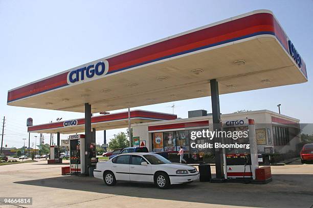 Sits near gasoline pumps at a Citgo station in Bossier City, Louisiana Wednesday, July 12, 2006. Venezuelan oil shipments to the U.S. Fell 6 percent...