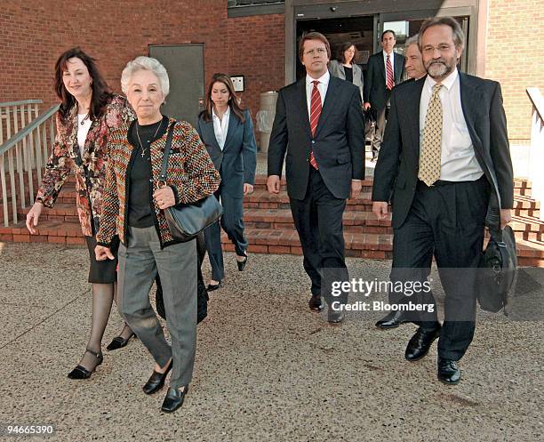 Irma McDarby, second from left, wife of plaintiff John McDarby, leaves Atlantic County Civil Courts building with her team of attorneys Tuesday, Apil...