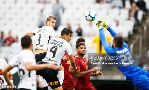 Players of Corinthinas and of Fluminense in action during the match between Corinthinas and Fluminense for the Brasileirao Series A 2018 at Arena...