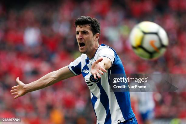 Porto's defender Ivan Marcano reacts during Primeira Liga 2017/18 match between SL Benfica vs FC Porto, in Lisbon, on April 15, 2018.