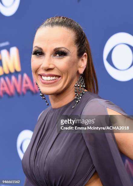Mickie James attends the 53rd Academy of Country Music Awards at MGM Grand Garden Arena on April 15, 2018 in Las Vegas, Nevada.