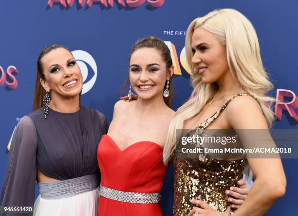 Mickie James, Kaylin Roberson, Lana attend the 53rd Academy of Country Music Awards at MGM Grand Garden Arena on April 15, 2018 in Las Vegas, Nevada.