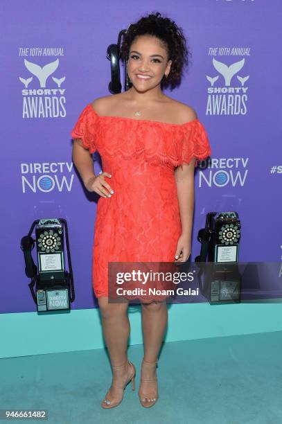 Gymnast Laurie Hernandez attends the 10th Annual Shorty Awards at PlayStation Theater on April 15, 2018 in New York City.