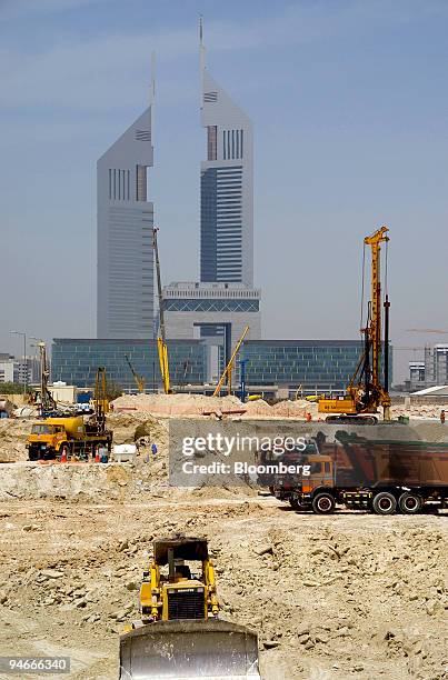 Construction at the Dubai International Financial Center is seen in Dubai, United Arab Emirates on Wednesday, April 19, 2006. The first part of the...