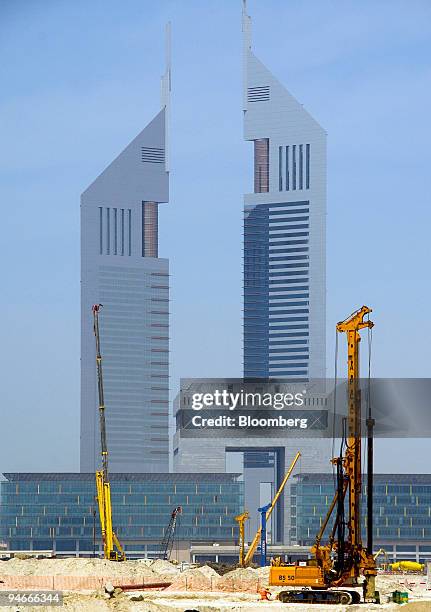 Construction at the Dubai International Financial Center is seen in Dubai, United Arab Emirates on Wednesday, April 19, 2006. The first part of the...