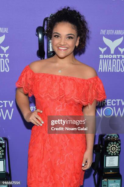 Gymnast Laurie Hernandez attends the 10th Annual Shorty Awards at PlayStation Theater on April 15, 2018 in New York City.