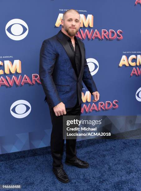 Brantley Gilbert attends the 53rd Academy of Country Music Awards at MGM Grand Garden Arena on April 15, 2018 in Las Vegas, Nevada.