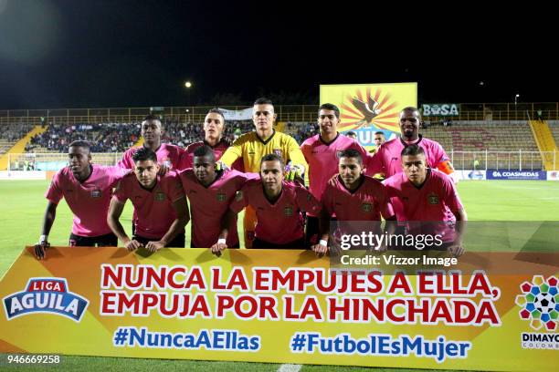 Team of Boyaca Chico pose for a photo prior to a match between La Equidad vs Boyaca Chico of the Liga Aguila I 2018 played on March 06, 2018 in...