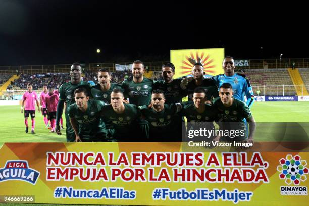 Team of La Equidad pose for a photo prior to a match between La Equidad vs Boyaca Chico of the Liga Aguila I 2018 played on March 06, 2018 in Tunja,...
