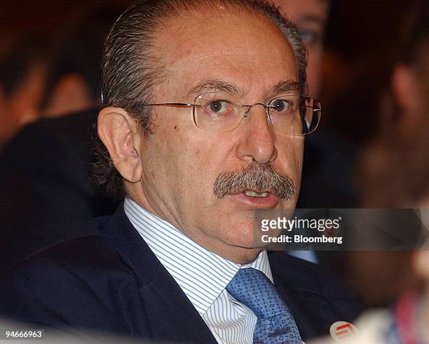 Luis del Rivero, Sacyr chairman speaks at the Eiffage shareholders annual meeting in Paris, France, Wednesday April 19, 2006. Eiffage SA, France's...