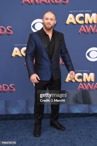 Brantley Gilbert attends the 53rd Academy of Country Music Awards at the MGM Grand Garden Arena on April 15, 2018 in Las Vegas, Nevada.