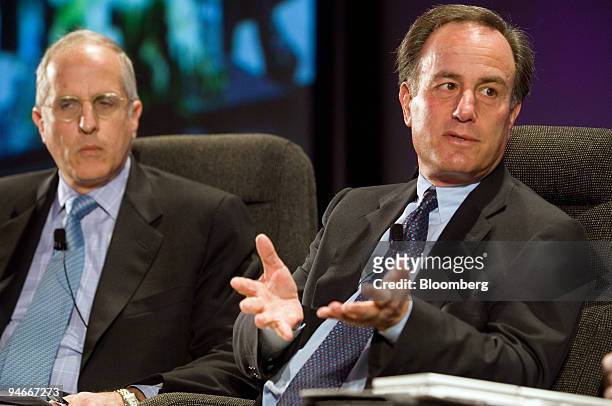 Ivan Seidenberg, chairman and chief executive officer of Verizon Communications, Inc., right, speaks during the "Corporate CEO Panel-Perspectives...