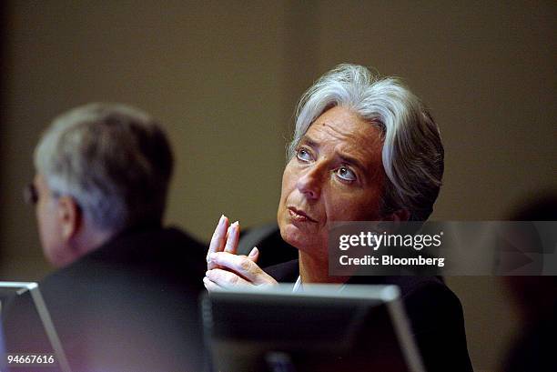 Christine Lagarde, France?s finance minister, attends the G20 Finance Ministers and Central Banking Governors meeting in Kleinmond, South Africa, on...