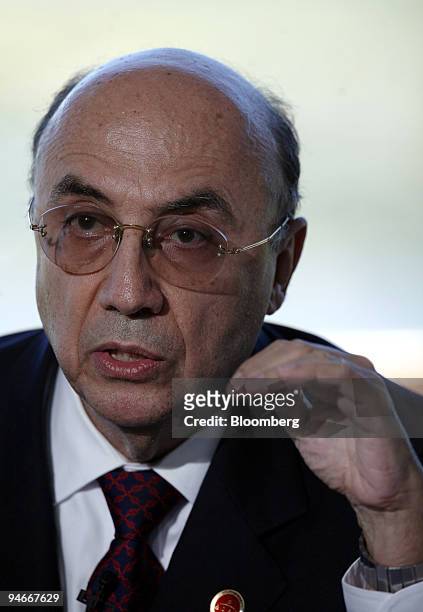 Henrique de Campos Meirelles, Brazil?s central bank president, speaks during the G20 Finance Ministers and Central Banking Governors meeting in...