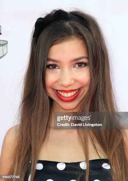 Actress Lulu Lambros attends the 3rd Annual Young Entertainer Awards at The Globe Theatre on April 15, 2018 in Universal City, California.