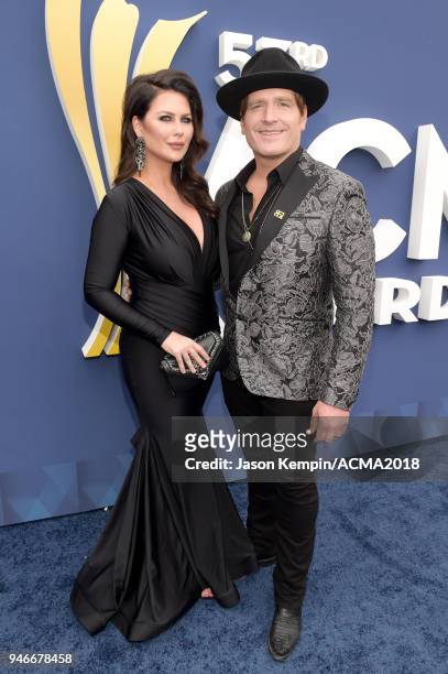 Jerrod Niemann and Morgan Petek attend the 53rd Academy of Country Music Awards at MGM Grand Garden Arena on April 15, 2018 in Las Vegas, Nevada.