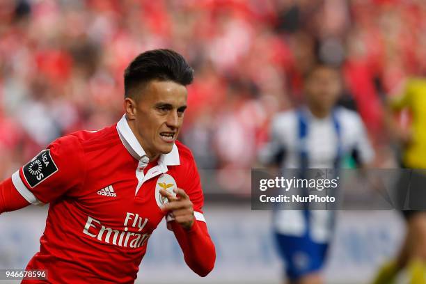 Benfcas Midfielder Franco Cervi from Argentina during the Premier League 2017/18 match between SL Benfica v FC Porto, at Luz Stadium in Lisbon on...