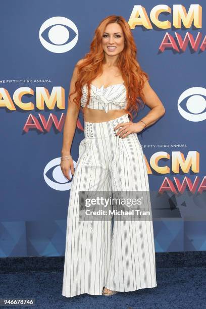 Becky Lynch attends the 53rd Academy of Country Music Awards at MGM Grand Garden Arena on April 15, 2018 in Las Vegas, Nevada.