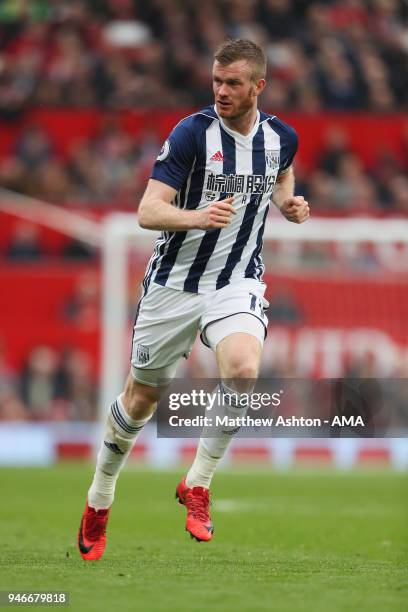 Chris Brunt of West Bromwich Albion during the Premier League match between Manchester United and West Bromwich Albion at Old Trafford on April 15,...