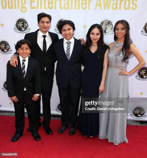 Actor Anthony Gonzalez and family members attend the 3rd Annual Young Entertainer Awards at The Globe Theatre on April 15, 2018 in Universal City,...