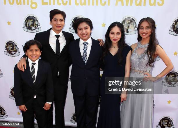 Actor Anthony Gonzalez and family members attend the 3rd Annual Young Entertainer Awards at The Globe Theatre on April 15, 2018 in Universal City,...