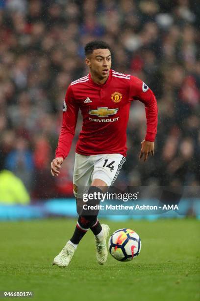 Jesse Lingard of Manchester United during the Premier League match between Manchester United and West Bromwich Albion at Old Trafford on April 15,...