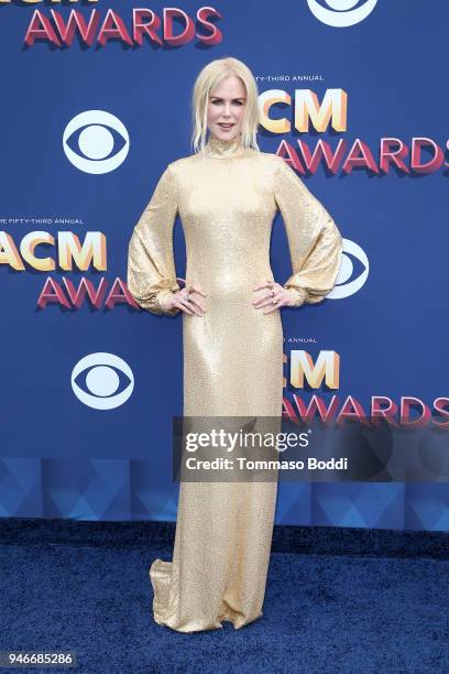 Nicole Kidman attends the 53rd Academy of Country Music Awards at MGM Grand Garden Arena on April 15, 2018 in Las Vegas, Nevada