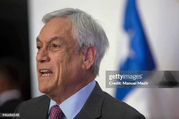 Sebastian Piñera President of Chile speaks during Day 2 of the VIII Summit of The Americas on April 14, 2018 in Lima, Peru.