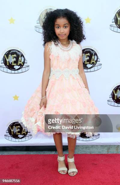 Actress Jordyn Curet attends the 3rd Annual Young Entertainer Awards at The Globe Theatre on April 15, 2018 in Universal City, California.