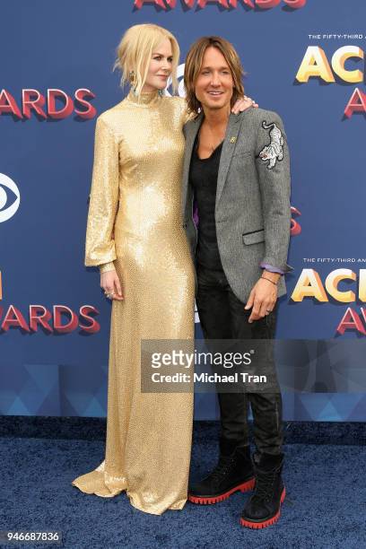 Nicole Kidman and Keith Urban attend the 53rd Academy of Country Music Awards at MGM Grand Garden Arena on April 15, 2018 in Las Vegas, Nevada.