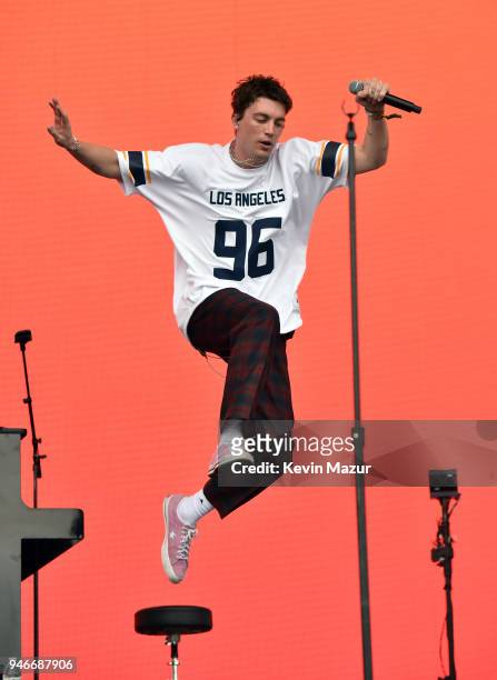 Paul Jason Klein of LANY performs onstage during the 2018 Coachella Valley Music and Arts Festival Weekend 1 at the Empire Polo Field on April 15,...