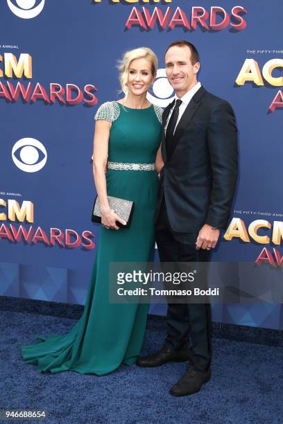 Brittany Brees and Drew Brees attend the 53rd Academy of Country Music Awards at MGM Grand Garden Arena on April 15, 2018 in Las Vegas, Nevada