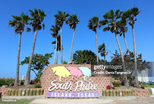 south padre island welcome sign - south padre island stock pictures, royalty-free photos & images