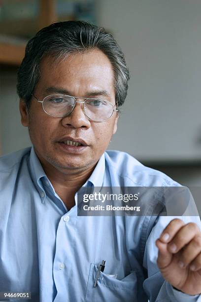 Nicholas Mujah, head of Sarawak Dayak Iban Association , speaks during an interview at his office in Kuching, Sarawak, Malaysia, on Thursday, July...