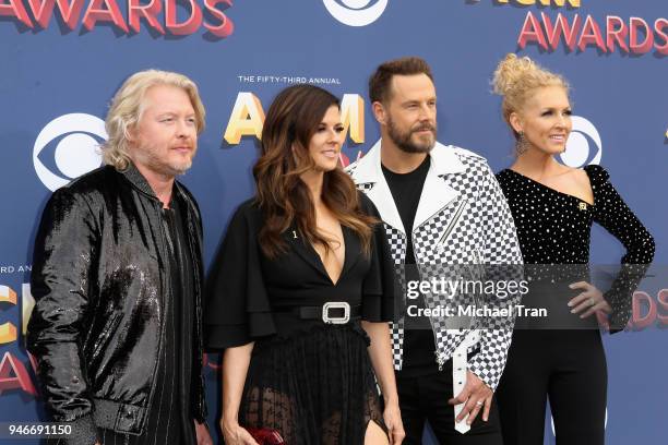 Philip Sweet, Karen Fairchild, Jimi Westbrook, and Kimberly Schlapman attend the 53rd Academy of Country Music Awards at MGM Grand Garden Arena on...