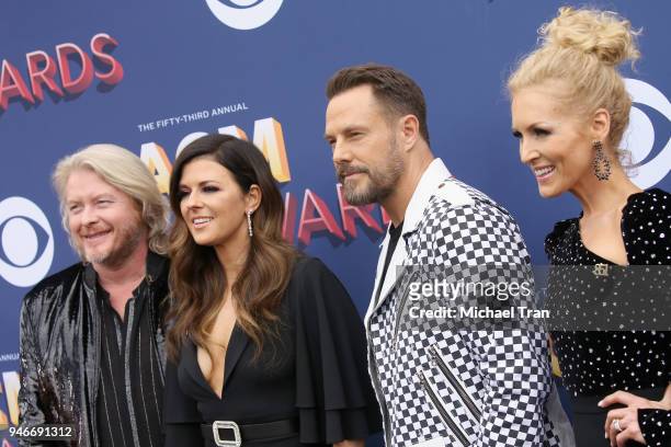 Philip Sweet, Karen Fairchild, Jimi Westbrook, and Kimberly Schlapman attend the 53rd Academy of Country Music Awards at MGM Grand Garden Arena on...