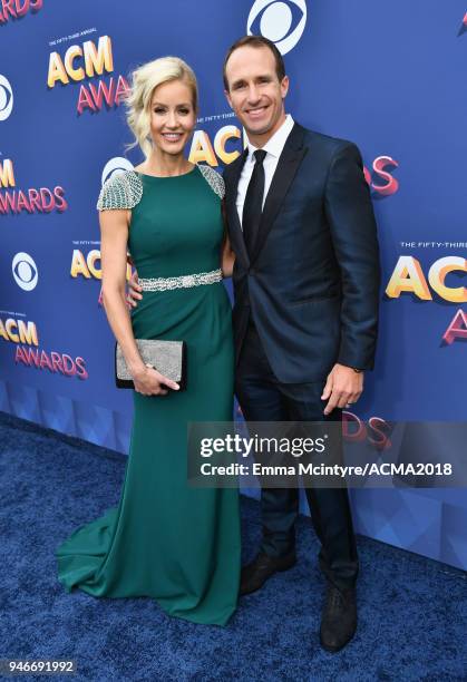Brittany Brees and Drew Brees attend the 53rd Academy of Country Music Awards at MGM Grand Garden Arena on April 15, 2018 in Las Vegas, Nevada.