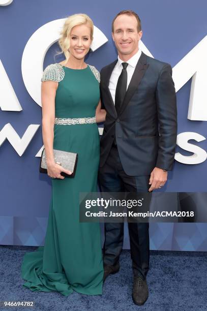 Drew Brees and Brittany Brees attend the 53rd Academy of Country Music Awards at MGM Grand Garden Arena on April 15, 2018 in Las Vegas, Nevada.