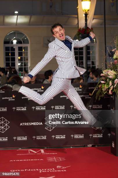 Actor Julian Villagran attends 'No Dormiras' premiere at the Cervantes Theater on April 15, 2018 in Malaga, Spain.